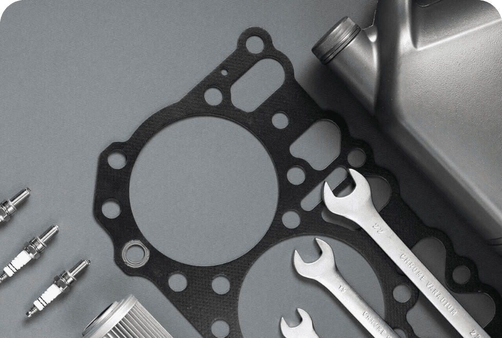 car engine maintenance tools engine gasket, spark plugs, engine oil